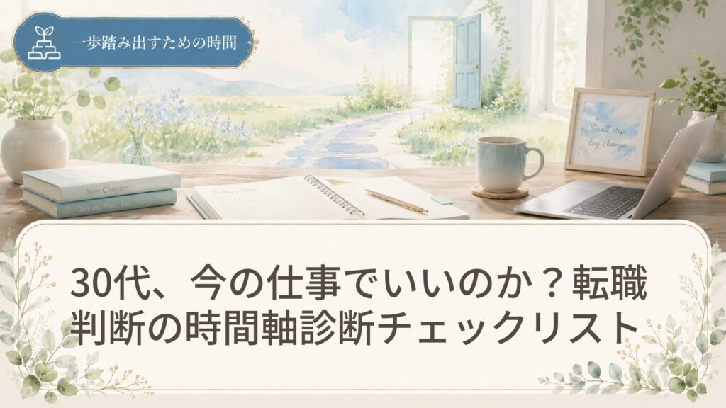 30代、今の仕事でいいのか？転職判断の時間軸診断チェックリスト