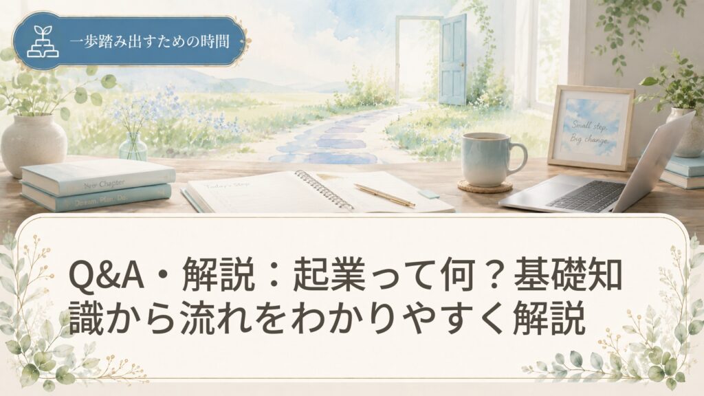Q&A・解説：起業って何？基礎知識から流れをわかりやすく解説