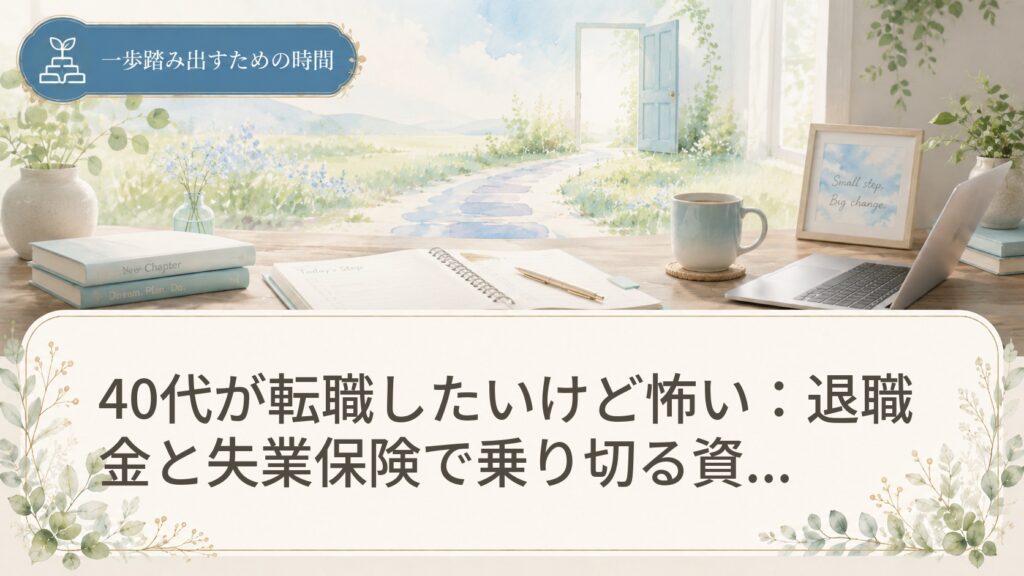 40代が転職したいけど怖い：退職金と失業保険で乗り切る資金計画ステップ