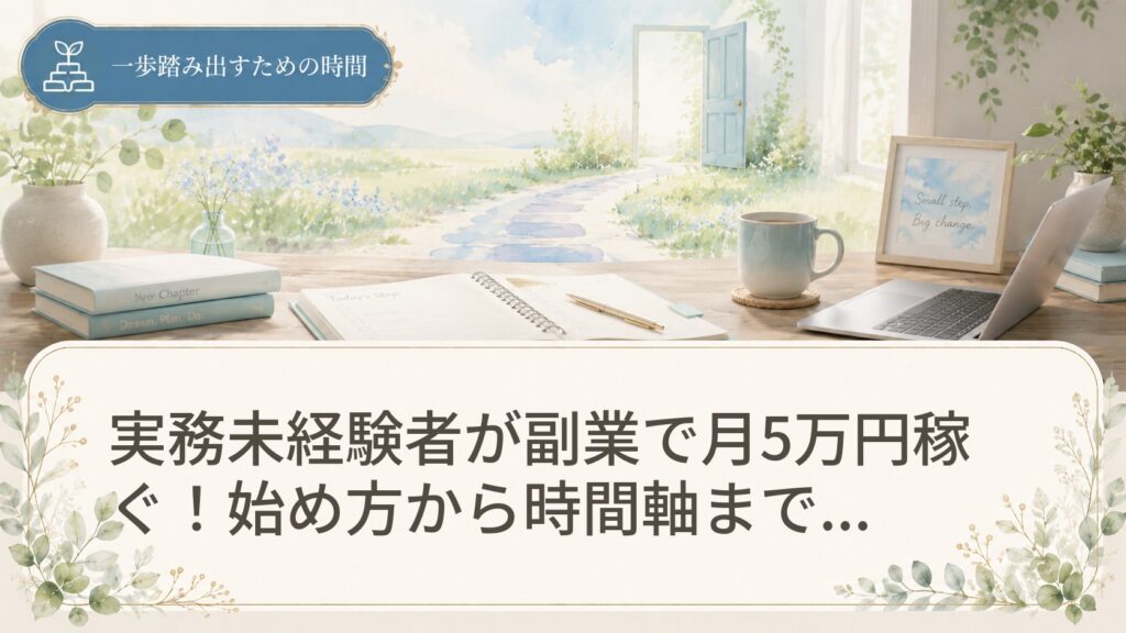 実務未経験者が副業で月5万円稼ぐ！始め方から時間軸まで徹底解説