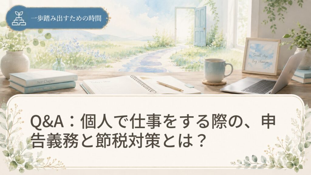 Q&A：個人で仕事をする際の、申告義務と節税対策とは？