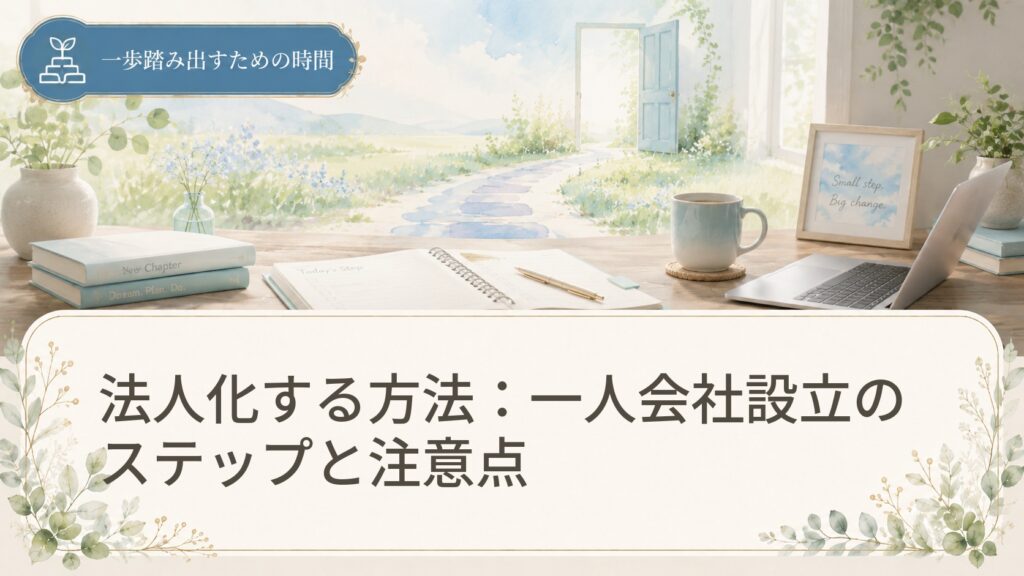 法人化する方法：一人会社設立のステップと注意点