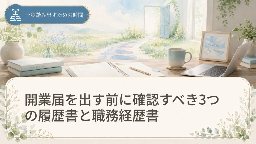 開業届を出す前に確認すべき3つの履歴書と職務経歴書