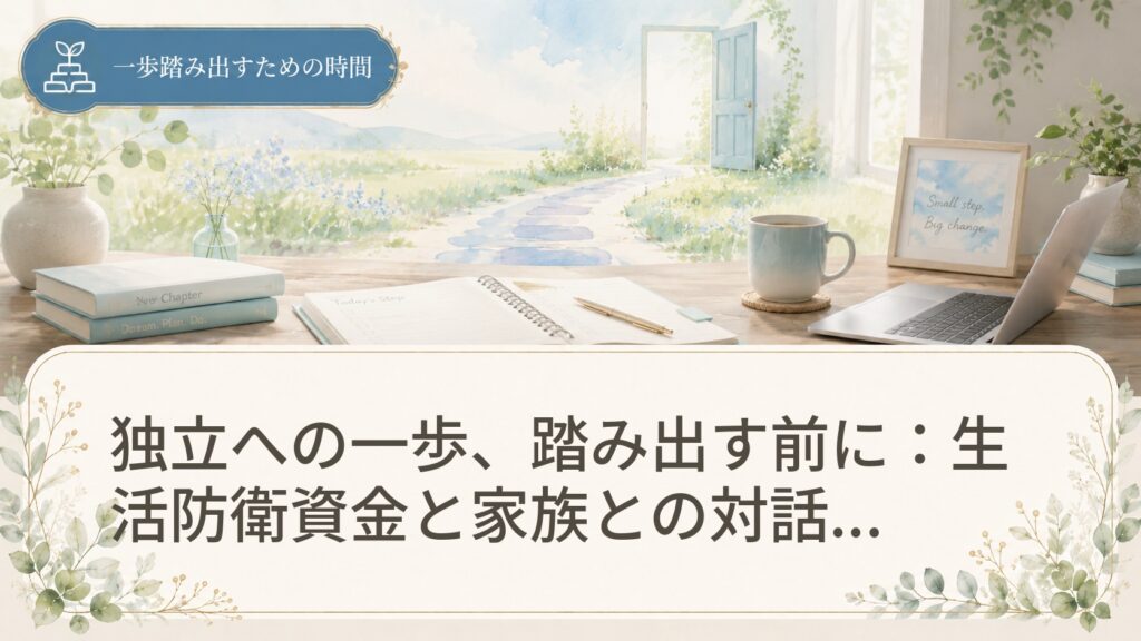 独立への一歩、踏み出す前に：生活防衛資金と家族との対話で実現力を高める