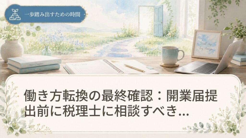 働き方転換の最終確認：開業届提出前に税理士に相談すべき3つのポイント