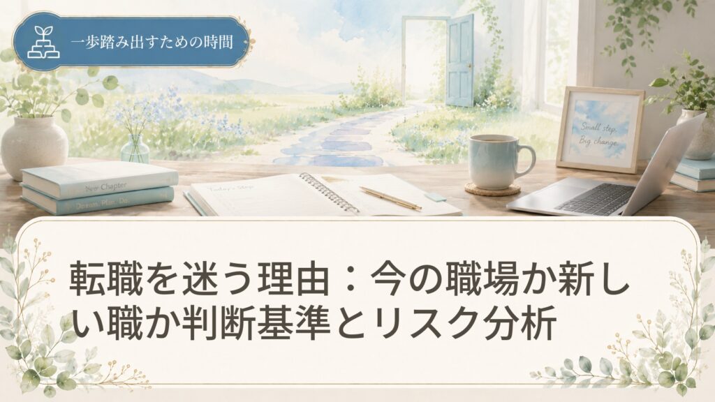 転職を迷う理由：今の職場か新しい職か判断基準とリスク分析