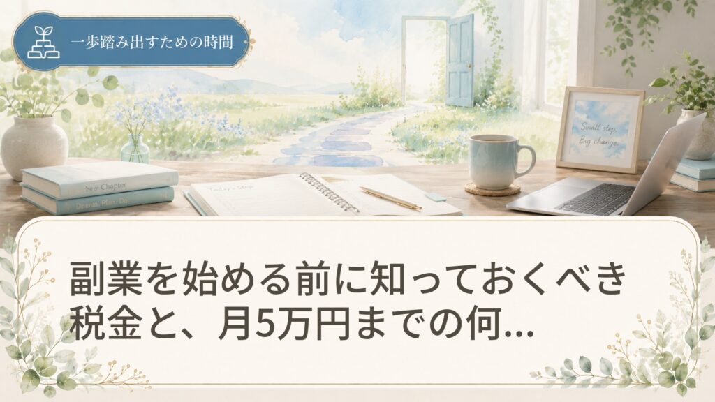 副業を始める前に知っておくべき税金と、月5万円までの何から始めるか