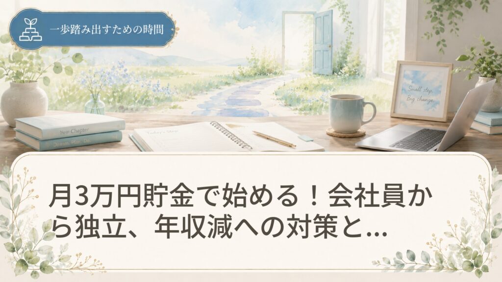 月3万円貯金で始める！会社員から独立、年収減への対策と初期費用ガイド