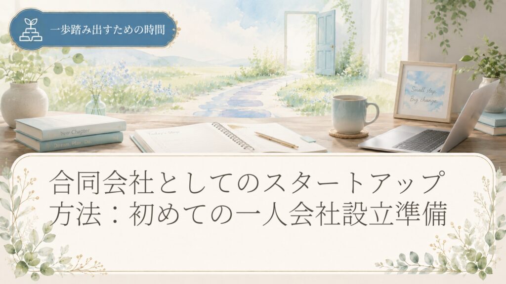 合同会社としてのスタートアップ方法：初めての一人会社設立準備